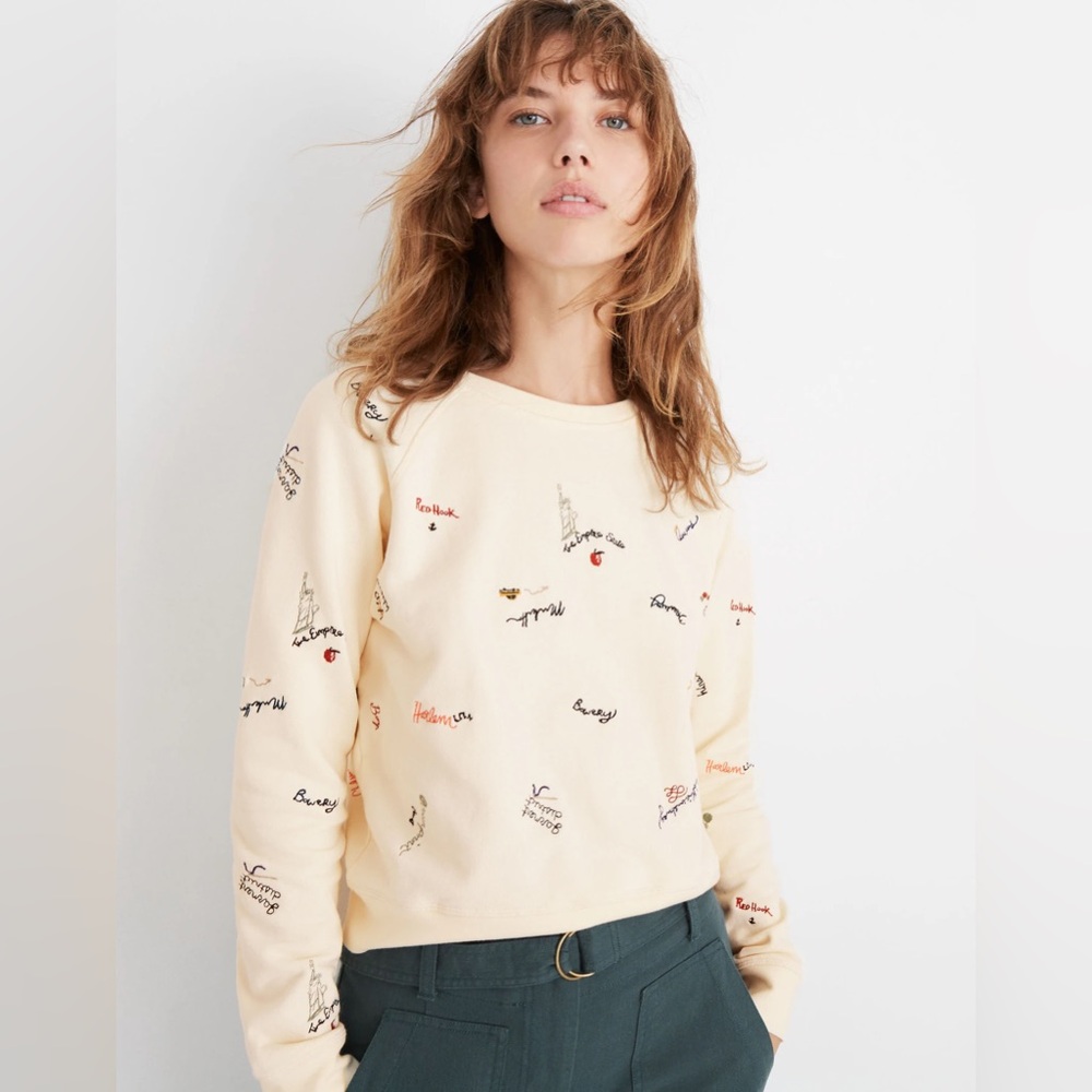 Madewell Cream Graphic Sweatshirt